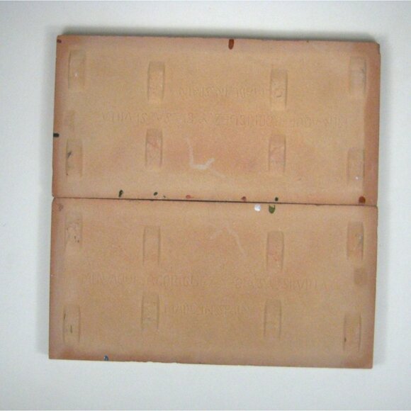 2 Spanish Ceramic Tiles Mensaque Rodriguez Y Cia Sevilla 11 X 11 in Decorative M - Picture 4 of 14